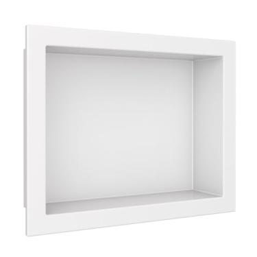 Imagem de Nicho Multiuso em Mármore Sintético Branco Liso - Cozimax