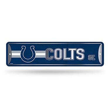 Imagem de Rico Industries Placa de rua de metal NFL Indianapolis Colts (10 cm x 38 cm) - Ótima para casa, quarto, decoração de caverna masculina