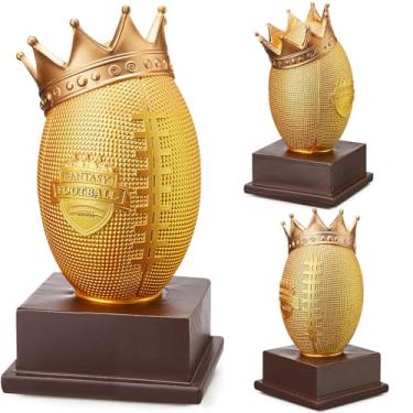 Imagem de Quelay Troféu Rei Campeão de Futebol de 30,5 cm de altura para participação de troféu esportivo de futebol vencedor Prêmio Goalpost (Ouro)