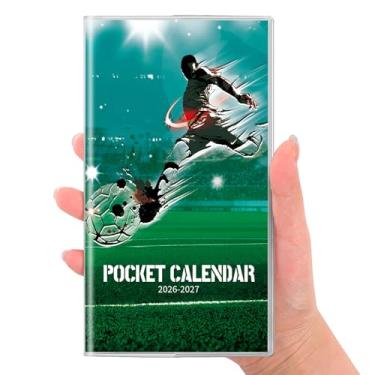 Imagem de SKYDUE Agenda de bolso/calendário 2025-2026, agenda mensal floral futebol