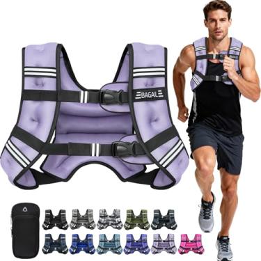 Imagem de BAGAIL Colete pesado, 2,3 kg/3,6 kg/4,5 kg/5,4 kg/6,8 kg/9,1 kg/11,3 kg/13,6 kg colete de peso com bolsa removível para telefone, colete de corrida para mulheres, homens, caminhada, perda de peso