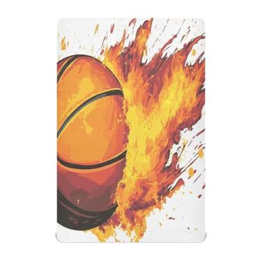 Imagem de STAYTOP Lençol de berço de basquete para meninos e meninas, lençol com elástico para berço padrão e colchão infantil, de microfibra supermacia, 132 x 71 cm