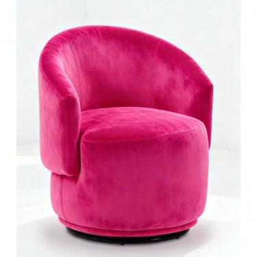 Imagem de Poltrona Decorativa Giratória Sala De Estar Recepção Jasmine Suede Pink