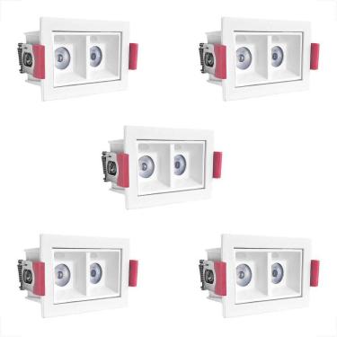 Imagem de Kit 5 Spot Downlight Mini Duplo Led Embutido 4000K Bet85