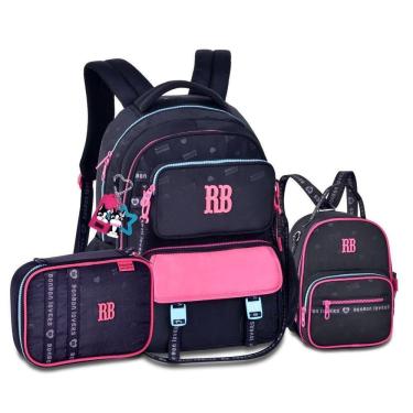 Imagem de Mochila Lancheira E Estojo Kit Escola Feminino Rebeca Bonbon