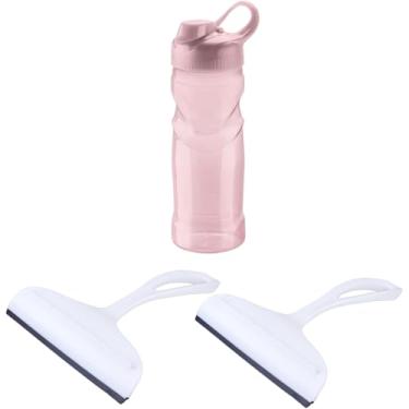 Imagem de Kit 2 Rodo de pia Branco e 1 Garrafa Plástica Fitness Rosa 500ml