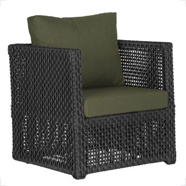 Imagem de 1 Poltrona Madri Alumínio Corda Náutica Estofado 13 Trama Preto