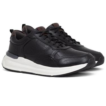 Imagem de Tênis Masculino Democrata Denim Brad Ultra Light Couro Confortável, Pr