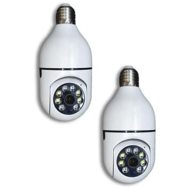 Imagem de Kit 2 Camera Ip Segurança Lampada Panoramica Rastreio Wifi Espia - IP 