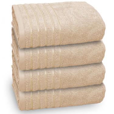 Imagem de Kit 4 Toalha De Banho Golden, 100% Algodão Premium, 78x150cm, Banhão, Gramatura 500 Cereal