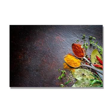 Imagem de NHLDZYH Pintura de cozinha moderna especiarias, impressão de arte, imagens para cozinha, decoração de parede de cozinha moderna. C24. 50 x 75 cm. Apenas tela