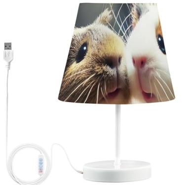Imagem de TSENQUE Candeeiro de mesa personalizado para hamster fofo candeeiro de cabeceira LED mesa de cabeceira recarregável por USB lâmpada noturna quente para quarto de crianças
