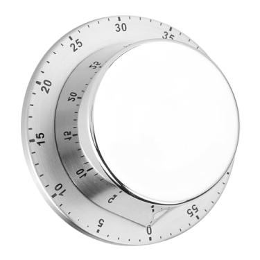 Imagem de GLOGLOW Temporizador Manual de Cozinha, Aço Inoxidável, Base Magnética, Temporizador Mecânico de Contagem Regressiva para Cozinhar e Assar, Prata, Ferramentas de Cozinha de 3,1 X 1, Polegadas (Prata)