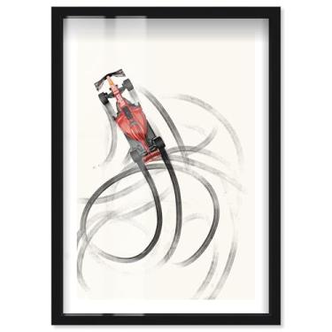 Imagem de Pôster Drifting Away Shadowbox Print Formula 1 por Notoriart, moldura preta, 53 x 78 cm