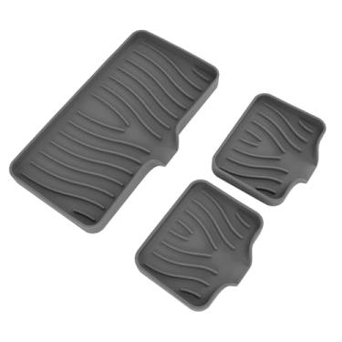Imagem de GLOGLOW Outros Armazenamentos e Acessórios de Cozinha Suporte para Pia Com Design Autodrenante, Base Antiderrapante, Material Flexível, para Banheiro e Cozinha, Bandeja de Sabonete de de 3 (Cinza)