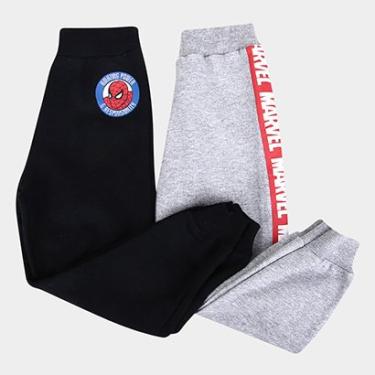 Imagem de Kit Calça Moletom Infantil Marvel Spider Man - 2 Peças-Masculino