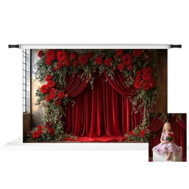 Imagem de Kate Pano de fundo de dia dos namorados para decoração de casa com rosas vermelhas, adereços de estúdio de tecido fotográfico 3 x 2 m