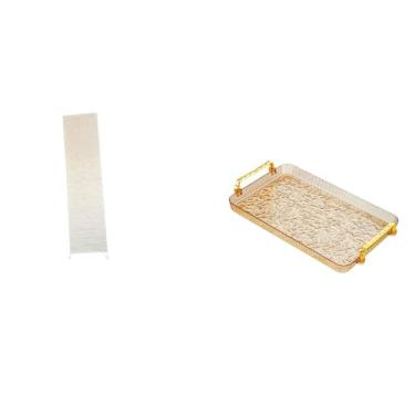 Imagem de Whtkoph Luminária de Chão de Papel para Sala de Estar com Cúpula, Prato de Sobremesa, Bandeja de Mesa de Centro com Alça, Bandeja de Servir E Organizador.