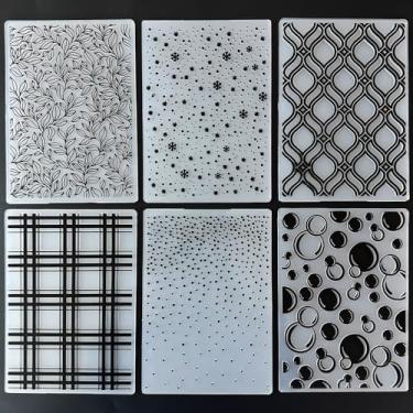 Imagem de 6 peças de plástico em relevo pasta modelo floco de neve bolha folhas textura tamanho A6 para fazer cartões, faça você mesmo, scrapbooking, papel, artesanato, artesanato, scrapbook, artes, decoração