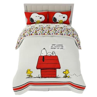 Imagem de Franco Conjunto de edredom e lençol Peanuts Charlie Brown & Snoopy Classic Pals, supermacio, 5 peças, tamanho casal (produto oficial licenciado) colecionáveis