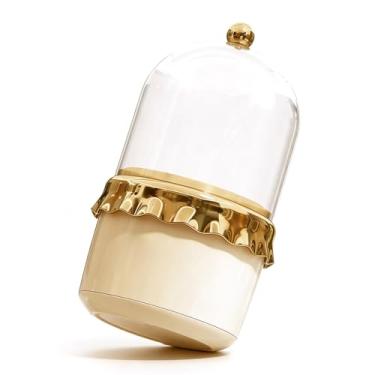 Imagem de Brrnoo Suporte para Pincel de Maquiagem, Tampa Transparente à Prova de Poeira, Organizador de Grande Capacidade Com Plástico PP para Arranhões, para Batons, Lápis de Sobrancelha, (Branco Creme +