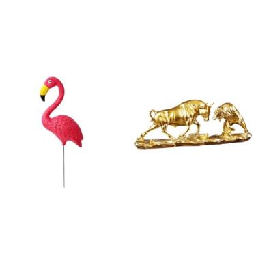 Imagem de Whtkoph Escultura de Flamingo para Jardim, Arte Moderna Inspirada No Feng Shui, Ideal para Decoração de Pátios E Mesas Na Primavera E em épocas Festivas.