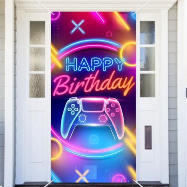Imagem de Capa de porta de console de jogos, faixa para jogos, tema de jogos, fundo de fotografia para feliz aniversário, festa de casamento, suprimentos de decoração de cabine de fotos
