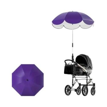 Imagem de Guarda-Sol Ajustável Com Proteção UV E Clampe Para Bicicletas, Carrinh