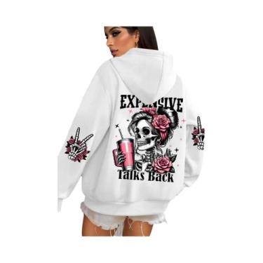 Imagem de Moletom Feminino Multicolorido Com Estampa Engraçada, Casual E Solto, 