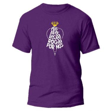 Imagem de Camiseta Básica Católica Blusa Unisex Nossa Senhora Aparecida Camisa A