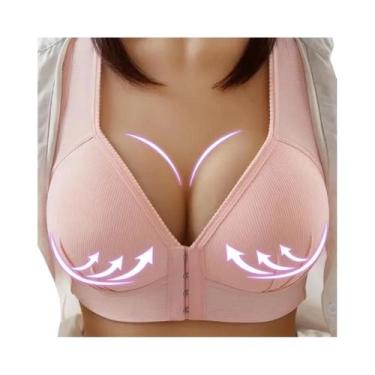 Imagem de Sutiã Feminino Com Botão Frontal, Push Up, Suporte Total, Sem Aro, Lev