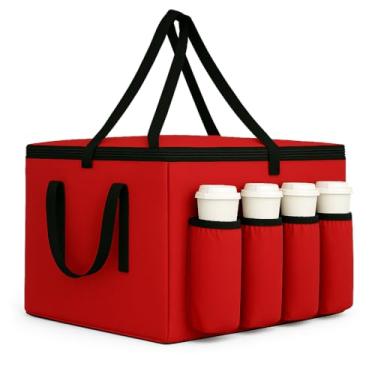 Imagem de musbus Saco de catering para doordash uber eats 55 x 35 x 35 cm, bolsa isolada para entrega de alimentos com porta-copos/porta-bebidas Premium XXL, bebidas, mercearia, pizza, caixas quentes quentes e