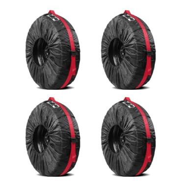 Imagem de 4PCS de Pneu Protetor Roda Resistente para Carros SUVs Vans Caminhonetes Poliéster Taffeta 190T Proteção Impermeável Ajuste Ajustável Bolsa Armazenamento Ferramentas Fácil Limpar e Manter