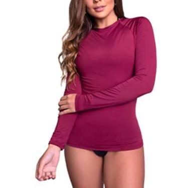 Imagem de Camisa Feminina Proteção Solar Uv+50 Camiseta Segunda Pele Térmica Pra