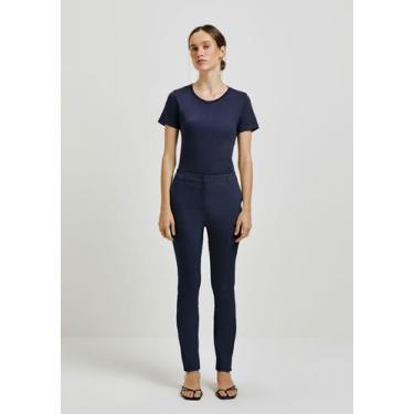 Imagem de Calça Básica Feminina Cintura Média Alfaiataria - Hering, 034, Azul