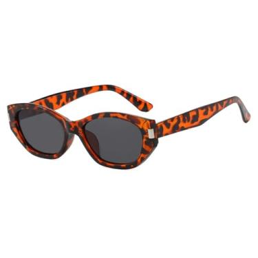 Imagem de Óculos de Sol Jelly Color Gradient Cat Eye Unissex com Proteção UV400 para Esportes ao Ar Livre, Corrida e Ciclismo, Estampa de Leopardo Cinza