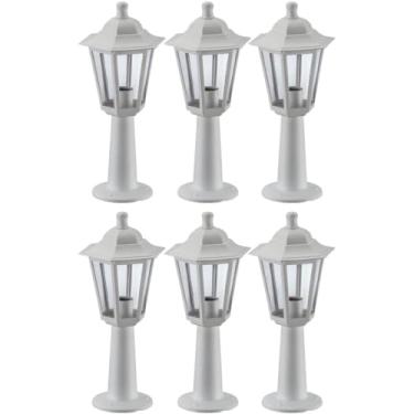 Imagem de 6 Balizadores Clássicos Brancos 44cm Luminárias de Chão Lente Transparente Gregos Dital