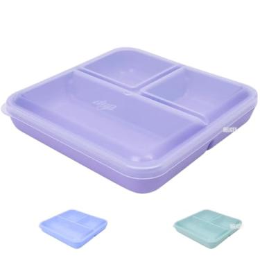 Imagem de Pote Marmita Chicago Dup 1L 3 Divisórias Tampa Hermética Micro-Ondas Lava-Louças Freezer Bpa Free (Lilás)