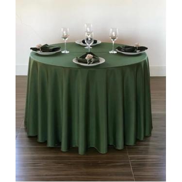 Imagem de Toalha de Mesa Redonda Oxford 280 x 280 cm Para Festa Buffet e Jantar (Verde Musgo)