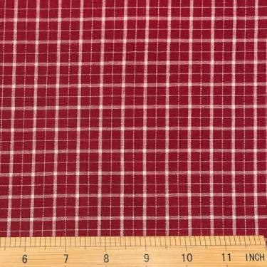 Imagem de Tecido xadrez xadrez vermelho - corte de 2 jardas, 100% algodão, 130gsm - para decoração de casa de férias, avental de costura, toalha de mesa, toalha de mesa de Natal (144,8 cm de largura)