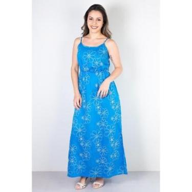 Imagem de Vestido longo feminino alcinha bordado 51108-Feminino