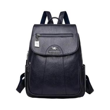 Imagem de Mochila De Couro Vintage Para Mulheres, Bolsa De Viagem Escolar De Alt