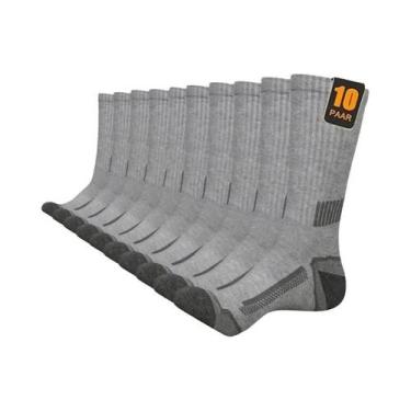 Imagem de Meias Longas Esportivas Masculinas Em 10 Pares, Cores Sólidas E Listra