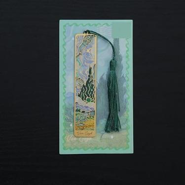 Imagem de Marcador de página vintage de metal para pintura a óleo – 1 marcador de livro de bronze oco com borla longa – presentes de papelaria para leitores, clubes do livro, leitores, festivais, escritores