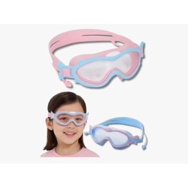 Imagem de Kit 2 Óculos de Natação Infantil Feminino com Protetor de Ouvido Ajustável Confortável e Vedação Segura