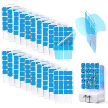 Imagem de Mysora Pacote com 20 refil de armadilha para moscas de dupla face compatível com armadilha de insetos voadores WowCatch N386A, cartões de cola adesiva, almofadas de refil para insetos para mosquitos