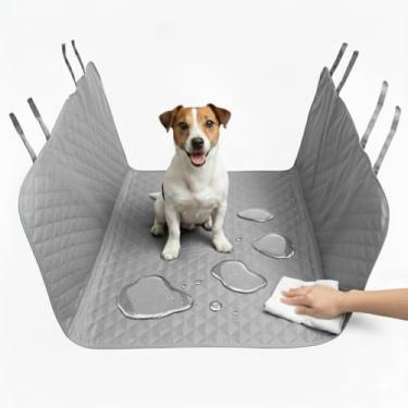 Imagem de Capa Protetora Pet Carro Impermeável para Banco Traseiro Luxo Transporte Pet Carro(Cinza)