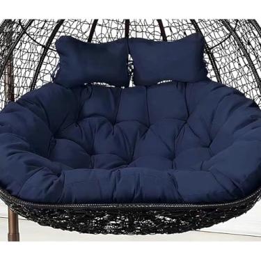 Imagem de Almofadas impermeáveis ​​para balanço de jardim/terraço, almofadas duplas de substituição para balanço, almofadas decorativas para cadeira suspensa.