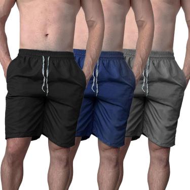 Imagem de Kit 2 Bermudas Masculina Tactel Básica Lisa Academia  Praia Caminhada - GG - Variadas-Masculino