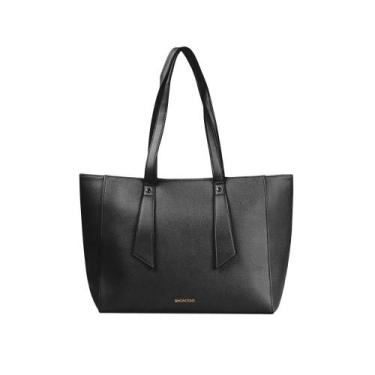 Imagem de Bolsa Feminina Grande Tote Com Alça Alongada Preta - Bagaggio, G, Pret